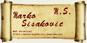 Marko Šišaković vizit kartica